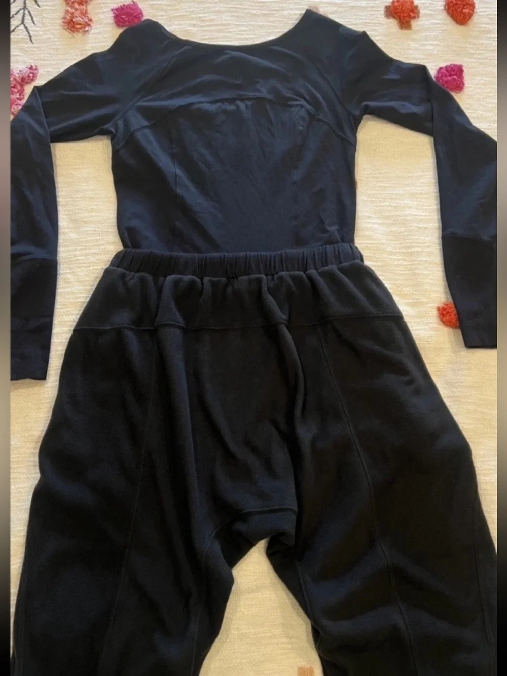 🆕 Free People FP Movement Make It Count One Piece Jumpsuit Long Sleeve Black